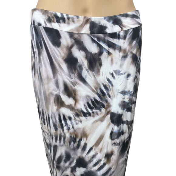 Margaret O'Leary White Gray Tie Dye Midi Skirt SZ M - Picture 3 of 8